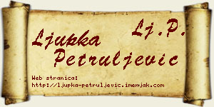Ljupka Petruljević vizit kartica